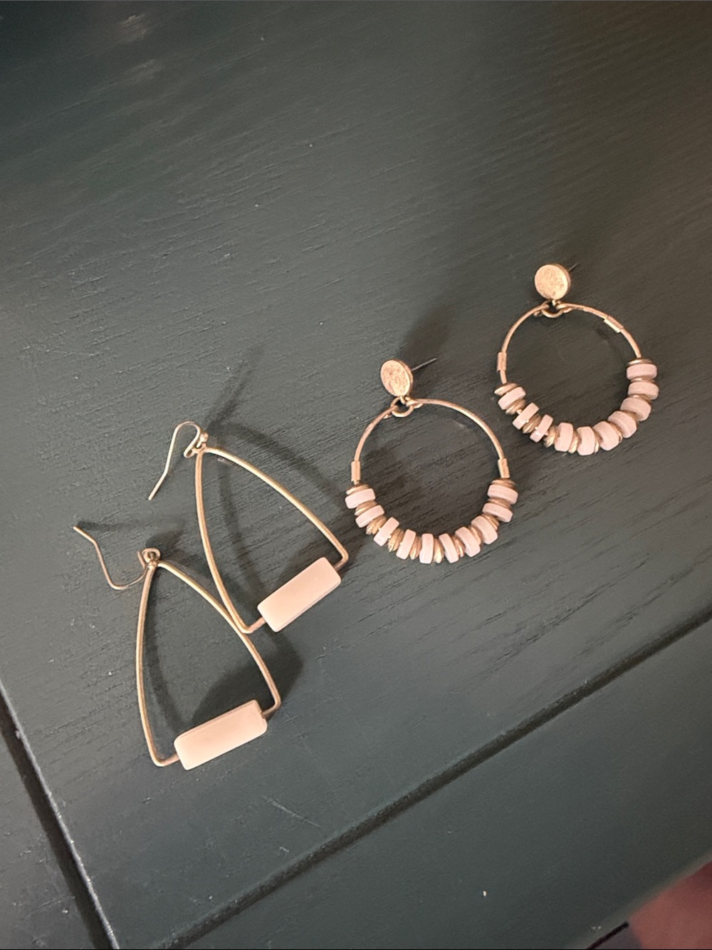 Universal Thread Gold-Tone Hoop & Dangle Earring Set with Blush Pink Accents